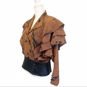Vintage Rob Kinch | Tiered-long Sleeve Top Leather